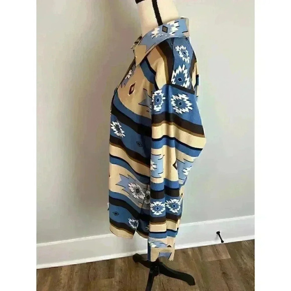 Vintage Capacity Women's Southwestern Aztec Western Rancher Button Up Shirt M - Picture 6 of 11